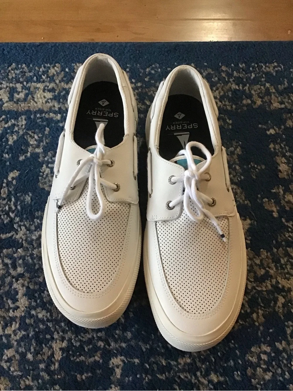Sperry Soletide 2-Eye White Perforated Boat Sneakers